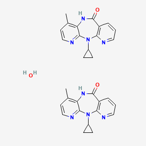 molecular formula C30H30N8O3 B1241569 Nevirapine hemihydrate CAS No. 220988-26-1