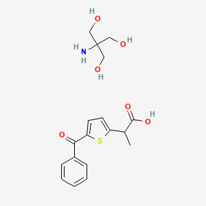 molecular formula C18H23NO6S B1241606 Tiaprofenic acid trometamol CAS No. 62715-04-2