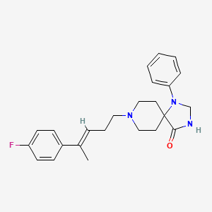 molecular formula C24H28FN3O B1241609 8-[(E)-4-(4-fluorophenyl)pent-3-enyl]-1-phenyl-1,3,8-triazaspiro[4.5]decan-4-one 