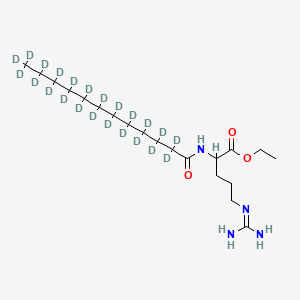 molecular formula C20H40N4O3 B12416253 Ethyl Lauroyl Arginate-d23 (hydrochloride) 