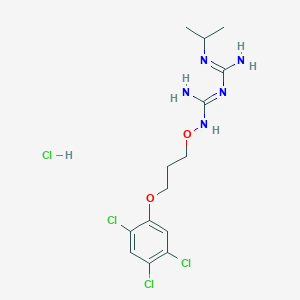 molecular formula C14H21Cl4N5O2 B124166 N-(3(2,4,5-Trichlorophenoxy)propyloxy)-N'-(1-methylethyl)imidocarbonimidicdiamide hydrochloride CAS No. 150374-62-2
