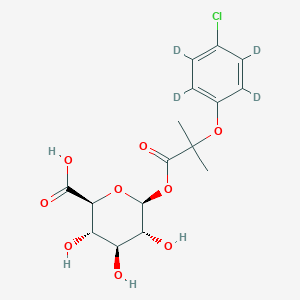 molecular formula C16H19ClO9 B12416639 Clofibric acid acyl-beta-D-glucuronide-d4 