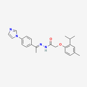 molecular formula C23H26N4O2 B1241678 N-[(E)-1-(4-imidazol-1-ylphenyl)ethylideneamino]-2-(4-methyl-2-propan-2-ylphenoxy)acetamide 