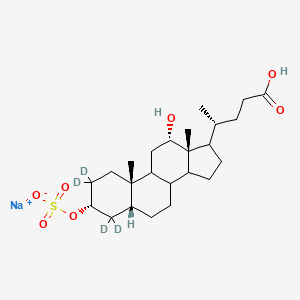 molecular formula C24H39NaO7S B12416997 Deoxycholic Acid-3-Sulfate Sodium Salt-d4 