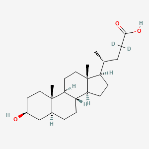 molecular formula C24H40O3 B12417013 Isoallolithocholic acid-d2 