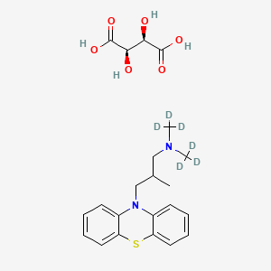 molecular formula C22H28N2O6S B12417093 Alimemazine hemitartrate-d6 (L-Tartrate) 