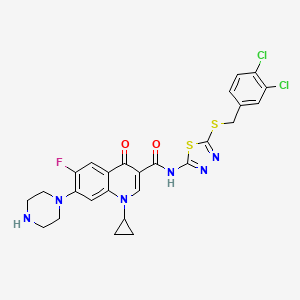 molecular formula C26H23Cl2FN6O2S2 B12417101 Anticancer agent 66 