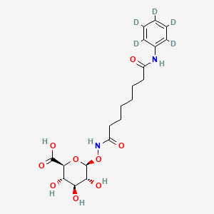 molecular formula C20H28N2O9 B12417102 Suberoylanilide-d5 Hydroxamic Acid Beta-D-Glucuronide 