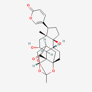 (1S,4R,5S,8R,9R,11R,12S,13R,14R,18S)-5,11-dihydroxy-9,16-dimethyl-8-(6-oxopyran-3-yl)-15,17,20-trioxahexacyclo[14.3.1.114,18.01,13.04,12.05,9]henicosane-13-carbaldehyde