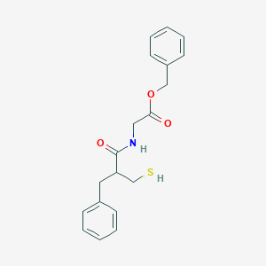 molecular formula C19H21NO3S B124173 Benzyl 2-(2-benzyl-3-mercaptopropanamido)acetate CAS No. 81110-69-2