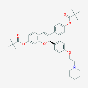 [4-[(2R)-7-(2,2-Dimethylpropanoyloxy)-4-methyl-2-[4-(2-piperidin-1-ylethoxy)phenyl]-2H-chromen-3-yl]phenyl] 2,2-dimethylpropanoate