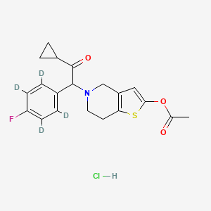 molecular formula C20H21ClFNO3S B12417400 p-Fluoro Prasugrel-d4 (hydrochloride) 