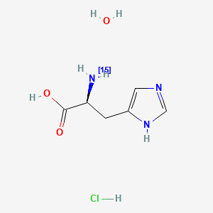molecular formula C6H12ClN3O3 B12417474 L-Histidine-15N hydrochloride hydrate 