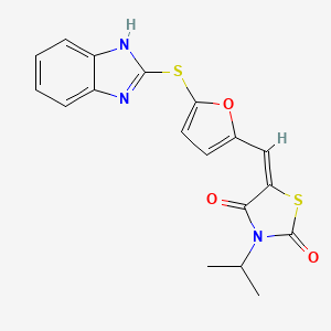 (5E)-5-{[5-(1H-benzimidazol-2-ylthio)-2-furyl]methylene}-3-isopropyl-1,3-thiazolidine-2,4-dione