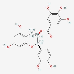 molecular formula C22H18O10 B12417634 (+/-)-Catechin Gallate-13C3 