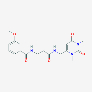 N-[3-[(1,3-dimethyl-2,6-dioxo-4-pyrimidinyl)methylamino]-3-oxopropyl]-3-methoxybenzamide