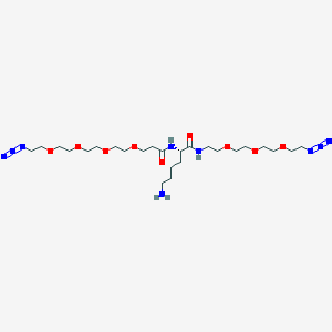 molecular formula C25H49N9O9 B12417791 NH2-C5-PEG4-N3-L-Lysine-PEG3-N3 