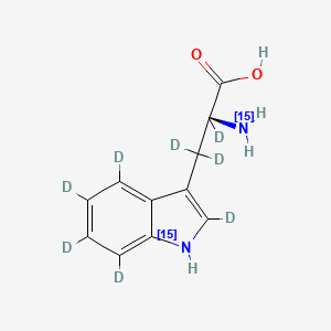 molecular formula C11H12N2O2 B12418019 L-Tryptophan-15N2,d8 