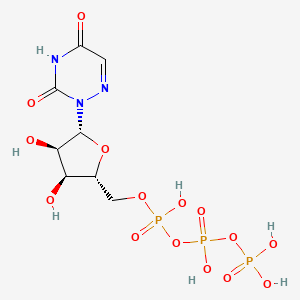 molecular formula C8H14N3O15P3 B1241803 [[(2R,3S,4R,5R)-5-(3,5-dioxo-1,2,4-triazin-2-yl)-3,4-dihydroxyoxolan-2-yl]methoxy-hydroxyphosphoryl] phosphono hydrogen phosphate 