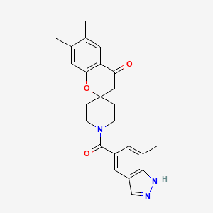 molecular formula C24H25N3O3 B12418048 6,7-Dimethyl-1'-[(7-Methyl-1h-Indazol-5-Yl)carbonyl]spiro[chromene-2,4'-Piperidin]-4(3h)-One 