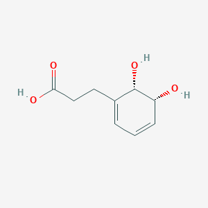 molecular formula C9H12O4 B1241808 3-[(5R,6S)-5,6-dihydroxycyclohexa-1,3-dienyl]propanoic acid 