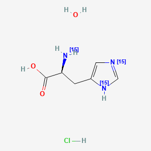 molecular formula C6H12ClN3O3 B12418157 L-Histidine-15N3 (hydrochloride hydrate) 