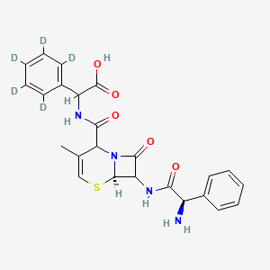 molecular formula C24H24N4O5S B12418191 D-(-)-2-Phenylglycine cephalexinate-d5 