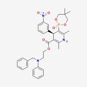 molecular formula C34H38N3O7P B1241831 Efonidipine, (-)- CAS No. 128194-13-8