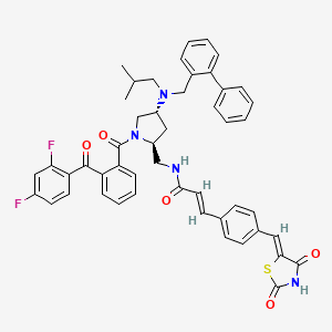 (E)-N-(((2S,4R)-4-((biphenyl-2-ylmethyl)(isobutyl)amino)-1-(2-(2,4-difluorobenzoyl)benzoyl)pyrrolidin-2-yl)methyl)-3-(4-((Z)-(2,4-dioxothiazolidin-5-ylidene)methyl)phenyl)acrylamide