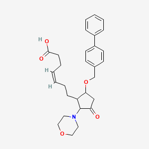 molecular formula C29H35NO5 B1241834 (4Z)-7-{5-[([1,1'-biphenyl]-4-yl)methoxy]-2-(morpholin-4-yl)-3-oxocyclopentyl}hept-4-enoic acid 