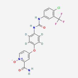 molecular formula C20H14ClF3N4O4 B12418415 N-Desmethyl Sorafenib (pyridine)-N-oxide-d4 