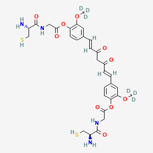 molecular formula C31H36N4O10S2 B12418438 Di-O-cysteinyl-glycinoyl curcumin-d6 