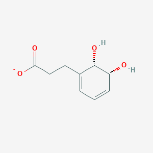 molecular formula C9H11O4- B1241845 3-(cis-5,6-Dihydroxycyclohexa-1,3-dien-1-yl)propanoate 