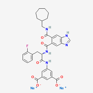 molecular formula C34H32FN5Na2O7 B12418490 disodium;5-[[(2S)-2-[[6-(cycloheptylmethylcarbamoyl)-1H-benzimidazole-5-carbonyl]amino]-3-(2-fluorophenyl)propanoyl]amino]benzene-1,3-dicarboxylate 