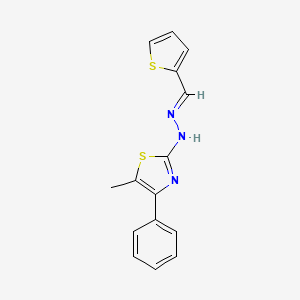 molecular formula C15H13N3S2 B1241851 5-methyl-4-phenyl-2-[(2E)-2-(thiophen-2-ylmethylidene)hydrazinyl]-1,3-thiazole 