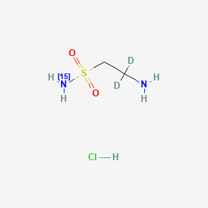 molecular formula C2H9ClN2O2S B12418533 Aurinamide-15N,d2 (hydrochloride) 