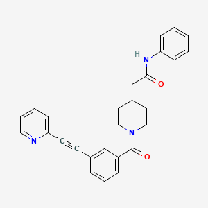 N-Phenyl-2-(1-(3-(pyridin-2-ylethynyl)benzoyl)piperidin-4-yl)acetamide