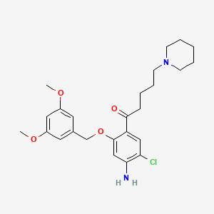 molecular formula C25H33ClN2O4 B1241864 1-[4-Amino-5-chloro-2-(3,5-dimethoxybenzyloxy)phenyl]-5-(1-piperidinyl)-1-pentanone 