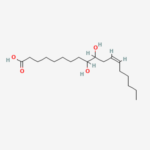 molecular formula C18H34O4 B1241868 (12Z)-9,10-Dihydroxyoctadec-12-enoic acid 