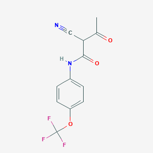 molecular formula C12H9F3N2O3 B1241883 2-cyano-3-oxo-N-[4-(trifluoromethoxy)phenyl]butanamide 