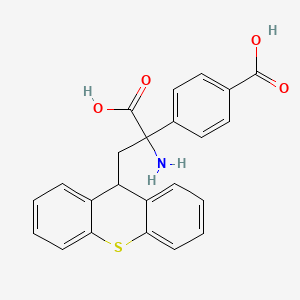 molecular formula C23H19NO4S B1241886 2-Amino-2-(4-carboxyphenyl)-3-(9H-thioxanthen-9-yl)propanoic acid 