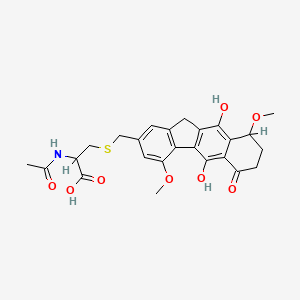 molecular formula C25H27NO8S B1241889 2-Acetamido-3-[(5,10-dihydroxy-4,9-dimethoxy-6-oxo-7,8,9,11-tetrahydrobenzo[b]fluoren-2-yl)methylsulfanyl]propanoic acid 