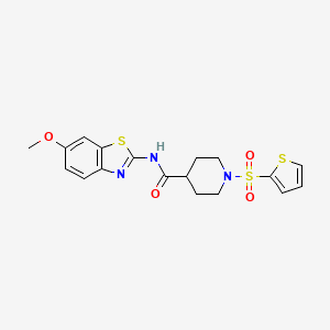N-(6-methoxy-1,3-benzothiazol-2-yl)-1-thiophen-2-ylsulfonyl-4-piperidinecarboxamide