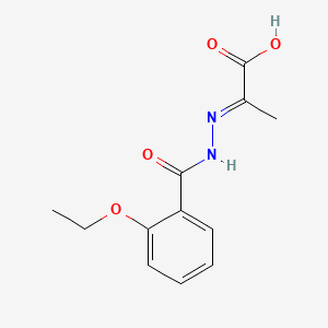 molecular formula C12H14N2O4 B1241904 (2E)-2-[(2-ethoxybenzoyl)hydrazinylidene]propanoic acid 