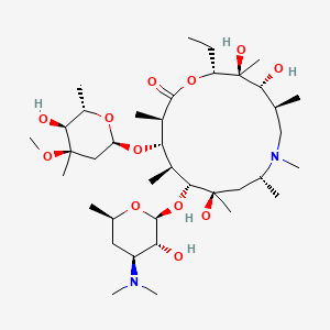 molecular formula C38H72N2O12 B1241909 (2R,3S,4R,5S,8R,10R,11R,12S,13S,14R)-11-[(2S,3R,4S,6R)-4-(dimethylamino)-3-hydroxy-6-methyloxan-2-yl]oxy-2-ethyl-3,4,10-trihydroxy-13-[(2R,4R,5S,6S)-5-hydroxy-4-methoxy-4,6-dimethyloxan-2-yl]oxy-3,5,7,8,10,12,14-heptamethyl-1-oxa-7-azacyclopentadecan-15-one 