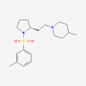 molecular formula C19H30N2O2S B1241911 4-Methyl-1-{2-[1-(toluene-3-sulfonyl)-pyrrolidin-2-yl]-ethyl}-piperidine 