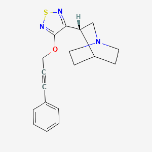 molecular formula C18H19N3OS B1241915 8-(4-(3-Phenylprop-2-ynoxy)-1,2,5-thiadiazol-3-yl)-1-azabicyclo(2.2.2)octane CAS No. 376395-00-5