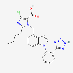 molecular formula C24H22ClN7O2 B1241918 2-butyl-5-chloro-3-[[1-[2-(2H-tetrazol-5-yl)phenyl]indol-4-yl]methyl]imidazole-4-carboxylic acid 