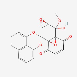 molecular formula C21H14O8 B1241924 (1'S,2'R,3'S,5'R,7'R)-2'-hydroxy-2'-methoxyspiro[2,4-dioxatricyclo[7.3.1.05,13]trideca-1(12),5,7,9(13),10-pentaene-3,6'-4,12-dioxatetracyclo[5.4.1.01,7.03,5]dodec-9-ene]-8',11'-dione 