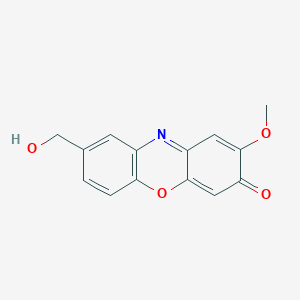 molecular formula C14H11NO4 B1241927 3H-Phenoxazin-3-one, 8-(hydroxymethyl)-2-methoxy- CAS No. 62267-72-5